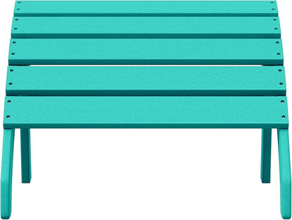 WestinTrends Dylan Outdoor Patio HDPE Adirondack Ottoman Footrest, Turquoise