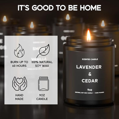 Scented Candles, 9oz×4 Scented Candles for Men, Soy Candle Gifts for Men, Personalized Blessing Minimalist Men's Candle