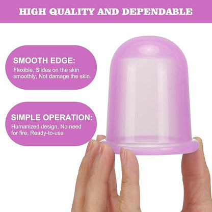 Silicone Cupping Therapy Set - Cupping Kit for Massage Therapy - Cellulite Remover Cupping Set - Anti Cellulite Cup Massager, Vacuum Suction Massage Cups for Cellulite Reduction