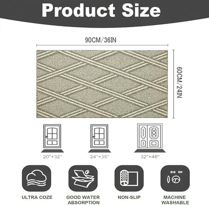 Door Mat Indoor Entrance, Large Welcome Mat Outdoor, Non Slip Front Door Mat Entryway (23“X35”)