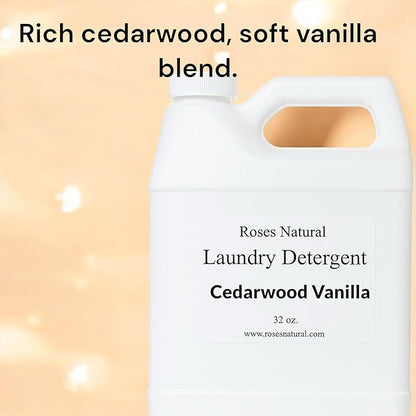 Plant-Based Liquid Laundry Detergent, 32 Fl Oz, Multiple Scents, HE Compatible (Cedarwood Vanilla)