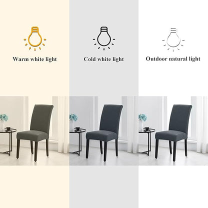Joccun Chair Covers for Dining Room Set of 2,Dining Chair Slipcovers Stretch Dining Room Chair Covers Seat Protector,Washable Parsons Chair Cover for Home,Hotel,Banquet(Gray,2 Pack)