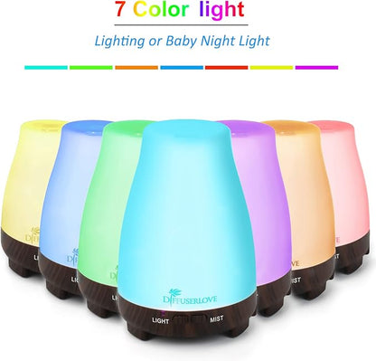 Diffuserlove Essential Oil Diffusers 200ML Remote Control Diffuser Mist Humidifiers BPA-Free Aromatherapy Diffuser (Black Base)