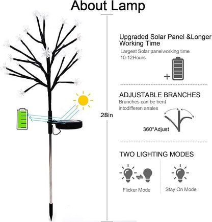 Solar Garden Lights Waterproof, Solar Outdoor Lights Decorative 8Pack, 160Led Solar Powered Flowers Garden Decor, Outdoor Fairy Light for Yard,Pathway,Lawn,Outside Decorations