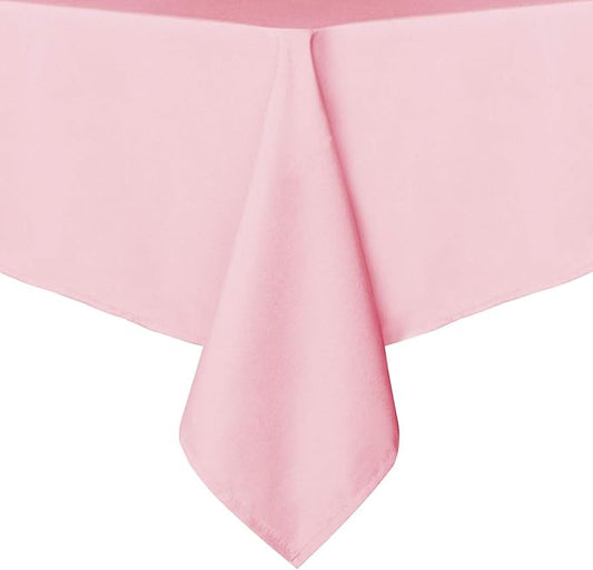 sancua Rectangle Tablecloth - 54 x 108 Inch - Stain and Wrinkle Resistant Washable Polyester Table Cloth, Decorative Fabric Table Cover for Dining Tables, Buffet Parties and Camping, Pink
