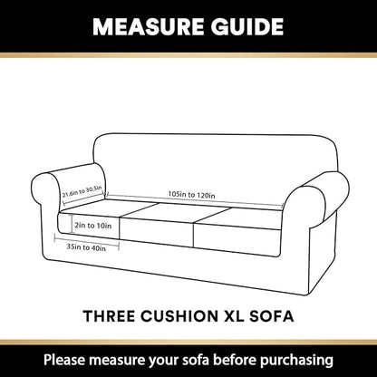 PrinceDeco Velvet Couch Cushion Covers 3 Pieces Velvet Separate Couch Cover Stretch Sofa Slipcover Washable Furniture Protector for Sectional Sofa Each Width Up to 40", Brown