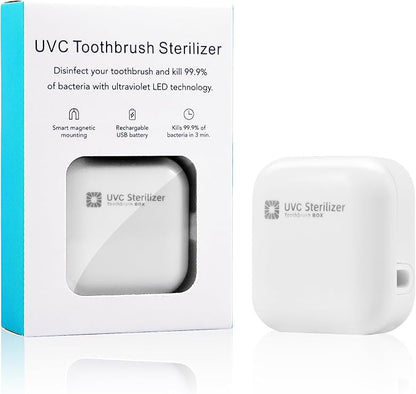 Wall Mounted Toothbrush Holder & Toothbrush Cleaner, Electric ToothBrush Holder, Cleaner for Bathroom Accessory, Clean for Home, Travel (White)