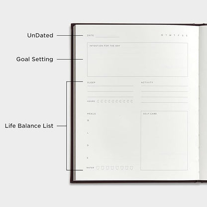 And Per Se Wellness Journal, Undated Daily Wellness Planner to Practice Positive Thinking, Mindfulness & Reflection, 91 Days Self-Care Journal For Women & Men (Black)