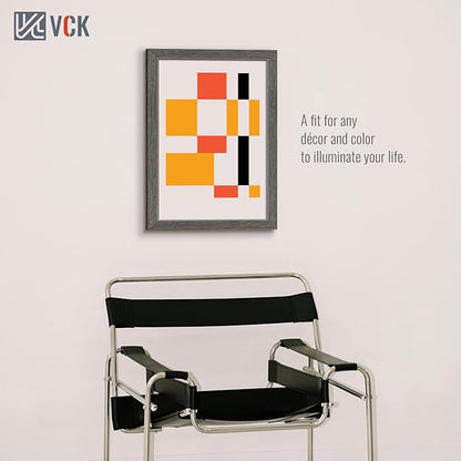 VCK 13x19 Picture Frame Set of 3, Gray Solid Wood Poster Picture Frame, Exclusive Wood Grain, Wall Mounting Hanging