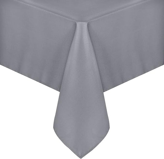 sancua Rectangle Tablecloth - 90 x 132 Inch - Water Resistant Spill Proof Washable Polyester Table Cloth, Decorative Fabric Table Cover for Dining Tables, Buffet Parties and Camping, Light Grey