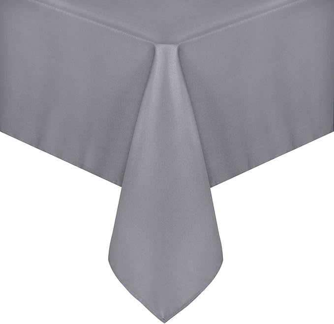 sancua Rectangle Tablecloth - 70 x 90 Inch - Stain and Wrinkle Resistant Washable Polyester Table Cloth, Decorative Fabric Table Cover for Dining Tables, Buffet Parties and Camping, Light Grey