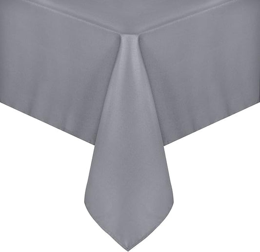 sancua Rectangle Tablecloth - 54 x 120 Inch - Water Resistant Spill Proof Washable Polyester Table Cloth, Decorative Fabric Table Cover for Dining Tables, Buffet Parties and Camping, Light Grey