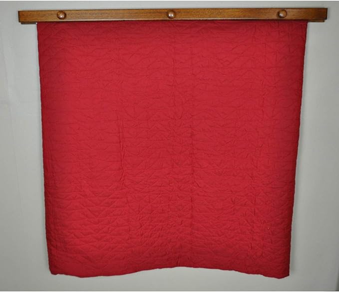 RRD Quilt Hanger for Wall for Display (84") Amish Made Wooden Quilt Rack Wall Mount - Rustic Tapestry Quilt Wall Hangers (Maple Wood, Ebony Stain, 84" Long)