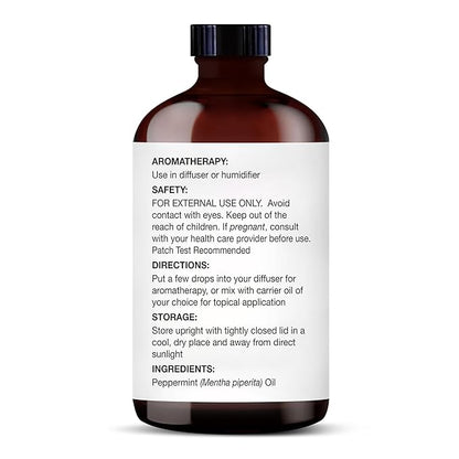 Majestic Pure Peppermint Essential Oil with Glass Dropper - Huge 4 Fl Oz - 100% Pure and Natural Peppermint Oil - Premium Grade Essential Oils for Diffuser, Aromatherapy, Soap and Candle Making