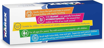 Kinder Karex Hydroxyapatite Kids Toddler Toothpaste 2.3 Ounce (Pack of 6), Fluoride Free