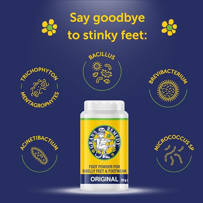 Gran's Remedy Scented Foot Powder - Effective Odor Eliminator & Moisture Absorbing Shoe Deodorizer for Shoes and Feet - Travel Size Freshness - Citrus