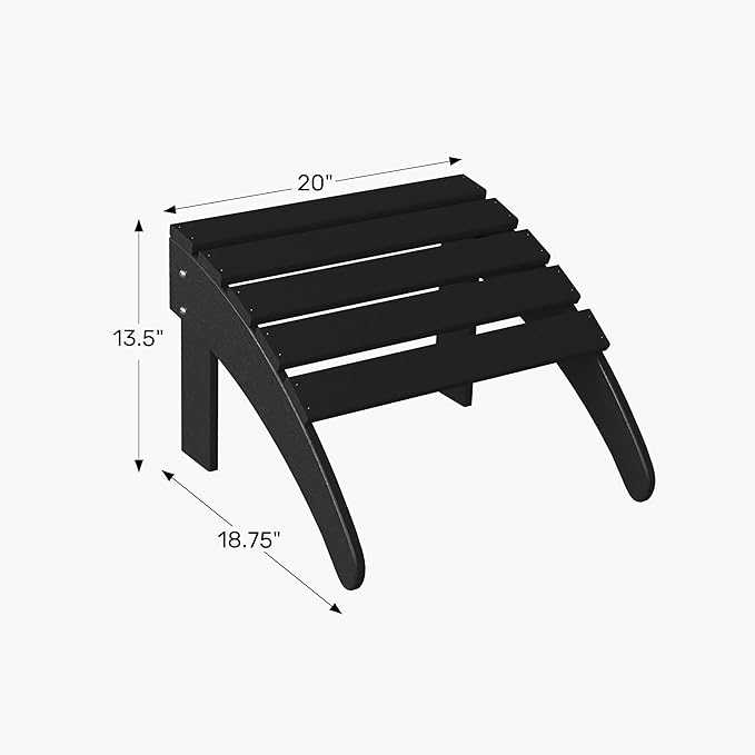 WestinTrends Outdoor Ottoman, Patio Adirondack Ottoman Foot Rest, All Weather Poly Lumber Folding Foot Stool for Adirondack Chair, Widely Used for Outside Porch Pool Lawn Backyard, Dark Brown