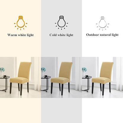 Joccun Chair Covers for Dining Room Set of 4,Dining Chair Slipcovers Stretch Dining Room Chair Covers Seat Protector,Washable Parsons Chair Cover for Home,Hotel(Parmesan,4 Pack)