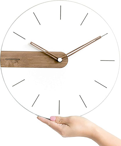 Stephanie Imports Modern Minimalist Exposed Wood Silent Wall Clock (Numberless)