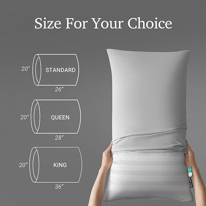 Hotel Grand Softy-Around Feather Down Pillows Queen Size Set of 2 Packs White Strip 100% Cotton Fabric Bed Pillows for All Position Sleepers,28"x20"/2 Packs