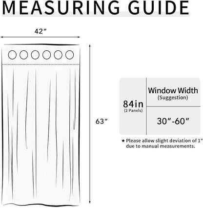 Easy-Going Blackout Curtains for Bedroom, Solid Thermal Insulated Grommet and Noise Reduction Window Drapes, Room Darkening Curtains for Living Room, 2 Panels(42x63 in, Bluestone)