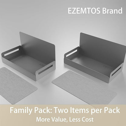 2-Pack Magnetic Spice Rack for Refrigerator and Microwave - Portable 6" Deep Magnetic Shelves for Classroom Kitchen Garage - Strong Magnetic Hold, Metallic Gray, Max 20LB Capacity