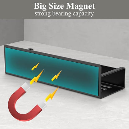 6 Pack Magnetic Spice Rack Organizer for Refrigerator and Oven, Black Fridge Organizers and Storage for Kitchen