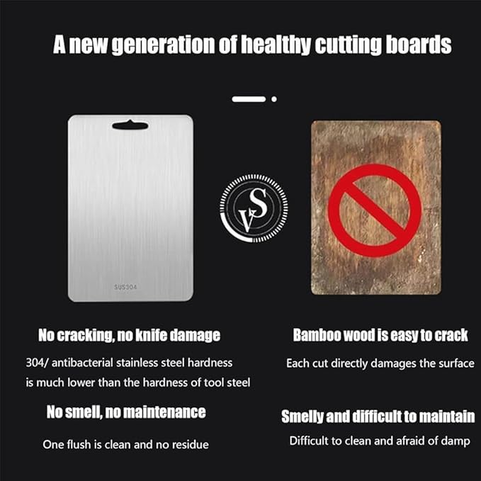 Titanium Cutting Board,100% Pure Titanium Cutting Boards for Kitchen, 2025 Double Sided Food-Grade Chopping Board for Cutting Meat Vegetable Fruit (18"L x 12"W)