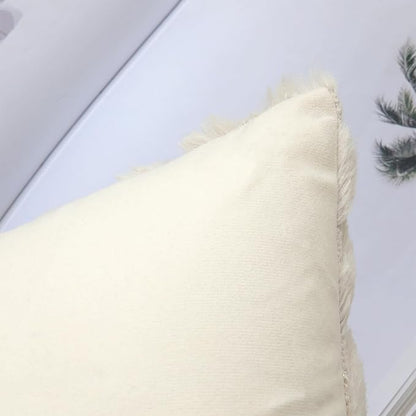 decorUhome Fall Throw Pillow Covers 16x16 Inch Set of 2, Soft Plush Decorative Faux Fur Beige Solid Couch Pillow Covers, Accent Farmhouse Neutral Square Euro Pillow Cases for Sofa Bed Living Room
