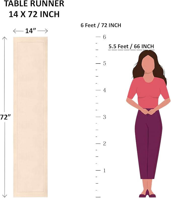 Solino Home Linen Ice Water Table Runner 72 Inches Long - 100% Pure Linen 14 x 72 Inch Table Runner - Fete