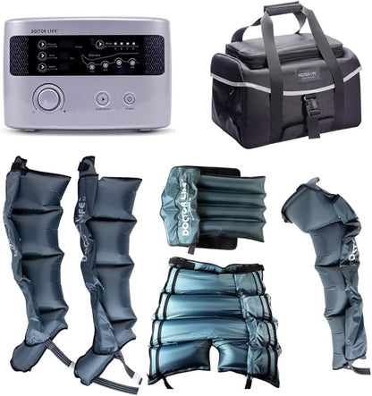 DOCTOR LIFE LX9max Full Body (B) - Sequential Air Compression Recovery System : Device + Legs (L) + Arm + Waist + Centerbody + Bag (FSA-HSA Approved)