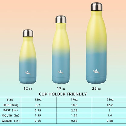 Insulated Water Bottles,25 oz Double Wall Stainless Steel Vacumm Metal Flask for Sports Travel,Sandy Beach