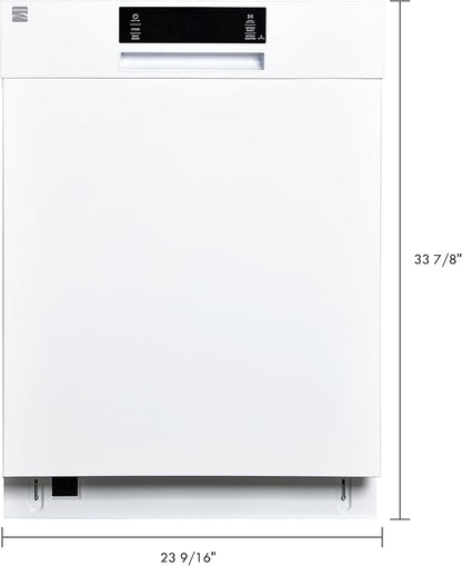 Kenmore 24" Built-in Stainless Steel Tub Dishwasher EasyFlex 3rd, SmartWash, UltraWash Plus, TurboDry, and MoreSpace Adjustable Rack, Energy Star Certified, White