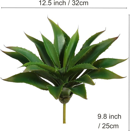 JUSTOYOU Large 12.5" Artificial Succulents Aloe Plants Real Touch Fake Flowers Unpotted for Home Wedding Festival Arrangement (1, Green)