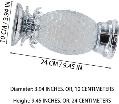 YAKii 9.5" Pineapple LED Color Changing Shine Lamp,Swirling Water Waves Lamp Kid Safe Battery/USB Cable Operated,Table Lamp Candle Holder Table Decoration Silver(Pack of 2)
