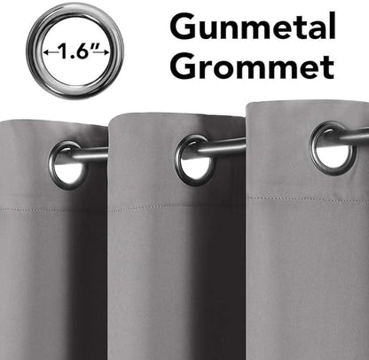 H.VERSAILTEX Insulated Thermal Blackout 72-Inch Long Grey Curtain Panels Pair - Nickel Grommet Window Drapes for Bedroom/Living Room (Dove Gray,Set of 2)