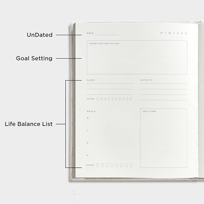 And Per Se Wellness Journal, Undated Daily Wellness Planner to Practice Positive Thinking, Mindfulness & Reflection, 91 Days Self-Care Journal For Women & Men(Beige)
