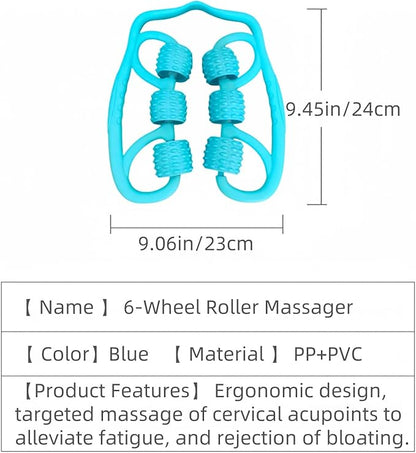 Leg Cellulite Massage Tool，Anti-Cellulite Deep Fascia Massager for arm and Forearm ，Muscle Roller with 6 Wheel, Muscle Recovery and Blood Circulation Tool，Pain Relief for Calves,Thigh,Neck