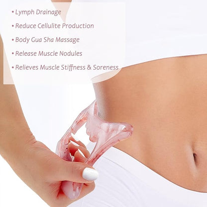 Large Body Gua Sha Tool D-Shape Resin Muscle Scraper Massage Tool for Lymph Drainage Myofascial Release Relieve Muscle Pain Cellulite Removal