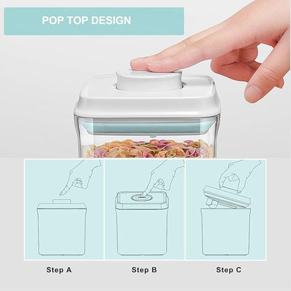 Pop Containers with Lids - Stackable Airtight Food Storage, Kitchen Pantry Storage Containers for Snacks Candy Salt Herbs Spices BPA-Free (1200ML*3)