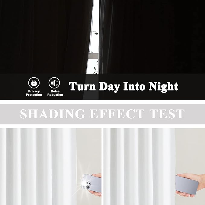 Vision Home White Pinch Pleated Full Blackout Curtains Thermal Insulated Window Curtains 84 inch for Living Room Bedroom Room Darkening Pinch Pleat Drapes with Hooks Back Tab 2 Panel 40" Wx84 L
