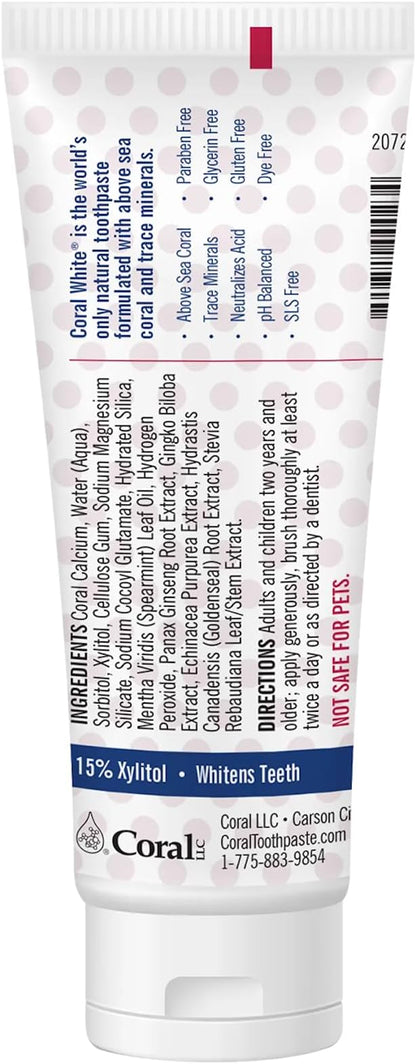 Coral White Kids Bubble Berry Fluoride Free Toothpaste - 4 Ounces (2 Pack)