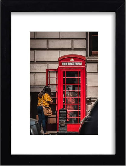 8x10 Picture Frame Set of 6, Display Pictures 5x7 with Mat or 8x10 Without Mat for Wall Mounting or Table Top Display,Black