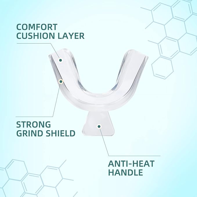 Thermoplastic Teeth Whitening Mouth Trays Tooth Mouth Guard Whitening Teeth Trays with Case Mold Dental Oral Care Kit for Sports, Guard Teeth Grinding at Night for Sleep Well