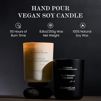 M&SENSE Natural Soy Candle| Bamboo Stream | 8.82 oz, 50H Burn | Minimalist Scented Candle for Relaxation, Gifting, Home Décor | for Bedroom, Office, Party Medium