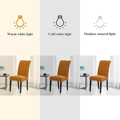 Joccun Chair Covers for Dining Room Set of 8, Dining Chair Slipcovers Stretch Dining Room Chair Covers Seat Protector,Washable Parsons Chair Cover for Home,Hotel,Banquet(Gold,8 Pack)