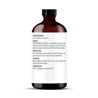 Majestic Pure Clove Essential Oil with Glass Dropper - Huge 4 Fl Oz - 100% Pure and Natural Clove Oil - Premium Grade Essential Oils for Diffuser, Aromatherapy, Soap and Candle Making