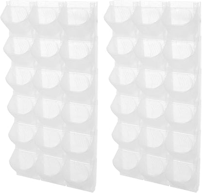 12Pieces 3-Pot Wall Planter Vertical Garden Plant Walls Wall Mounted Vertical Planter with Water-Storage Layer Stackable Wall-Mounted Flower Pot for Gardens, Balconies 180.78lbs Total Capacity (White)