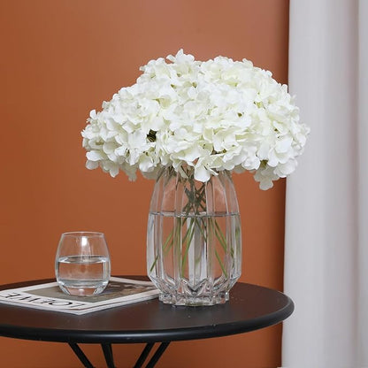 Tifuly Hydrangea Artificial Flowers with Stems 12pcs Fake Hydrangea Silk Flowers Faux Hydrangea Flowers Heads for Wedding Centerpiece Home Party Baby Shower Decor（Off White）