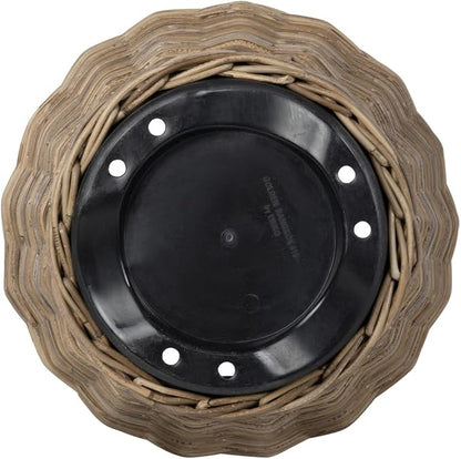 Rattan Kobo Indoor Outdoor Planter Basket with Plastic Pot Large 65 Gallon Soil Capacity